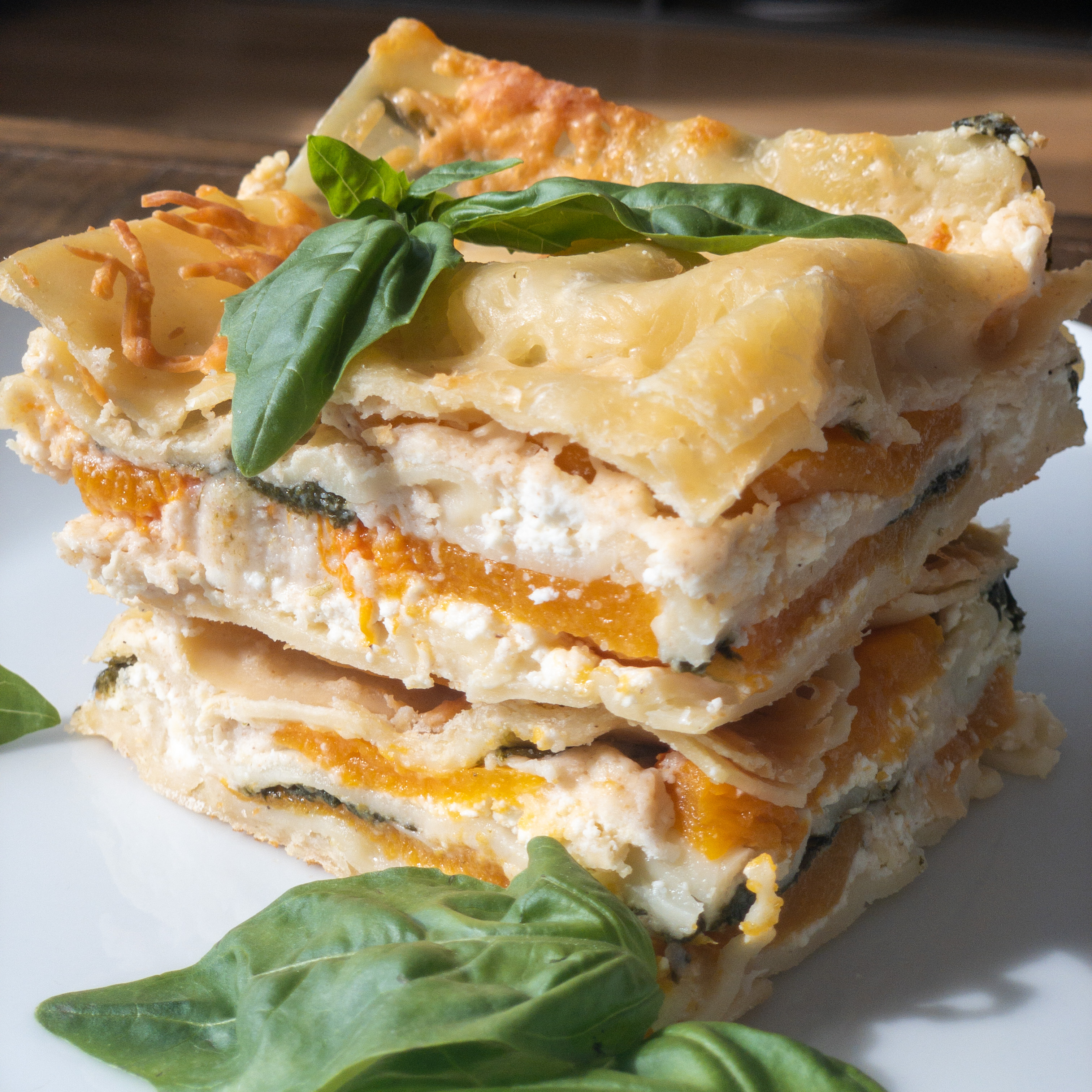 Spinach and butternut squash lasagna