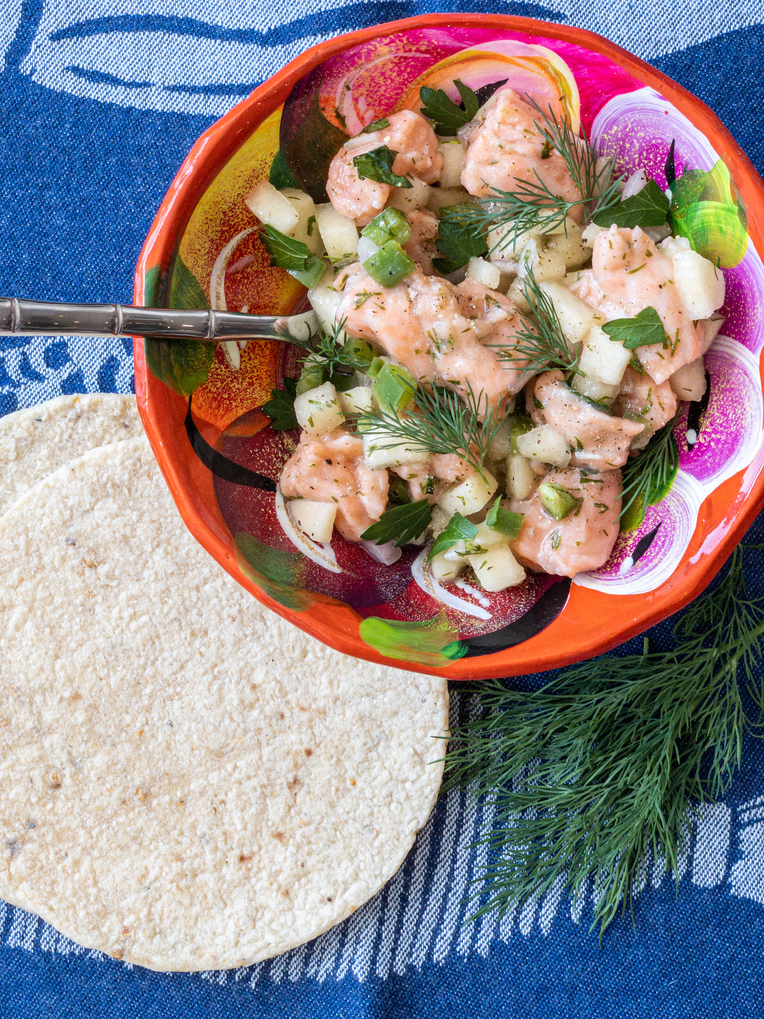 salmon apple ceviche